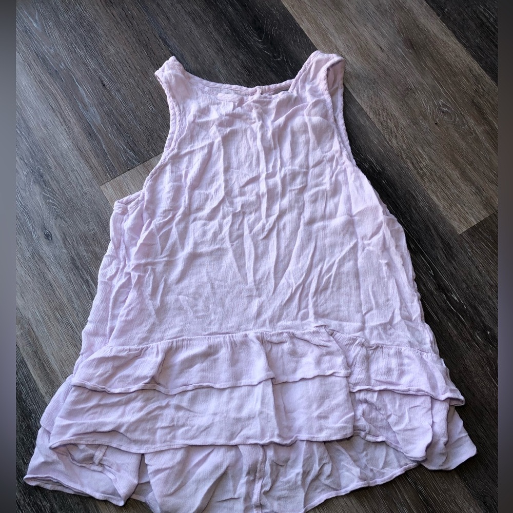 Aerie Lights Pink/Purple Ruffled Tank Top
